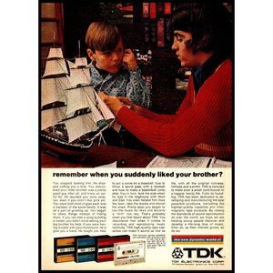 1974 TDK Cassette Tape Vintage Print Ad Model Ship Brothers Electronics Wall Art